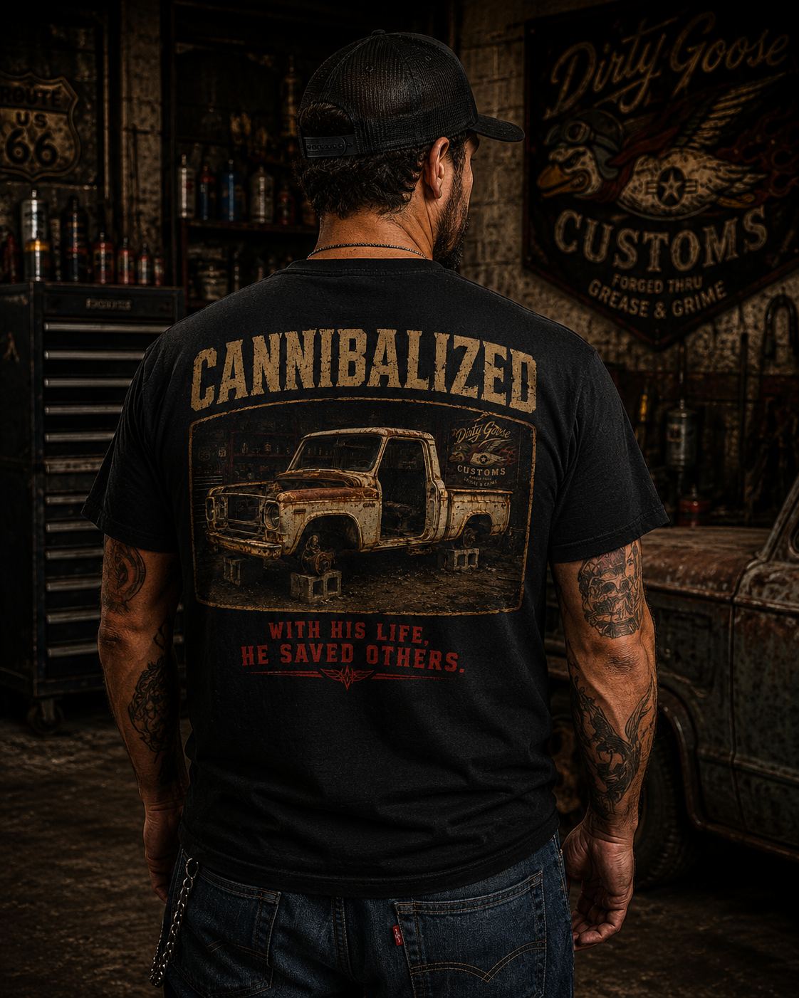 Cannibalized. With his life, he saved others.